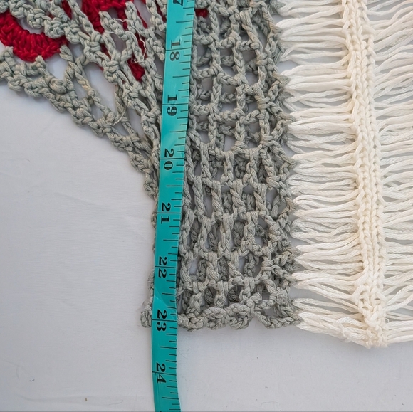 Boho Crochet Knit Top Multicolor Flower Design Festival Hippie Style Batwing - Picture 12 of 14